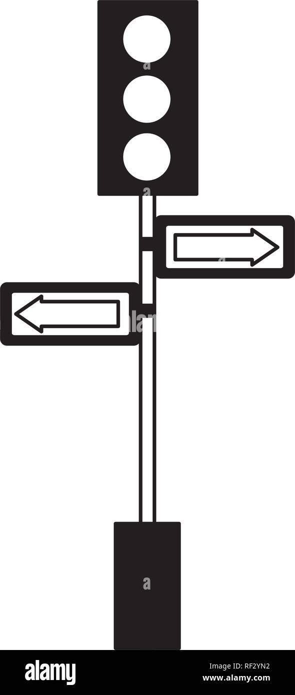 traffic lights pole arrows signal vector illustration Stock Vector ...