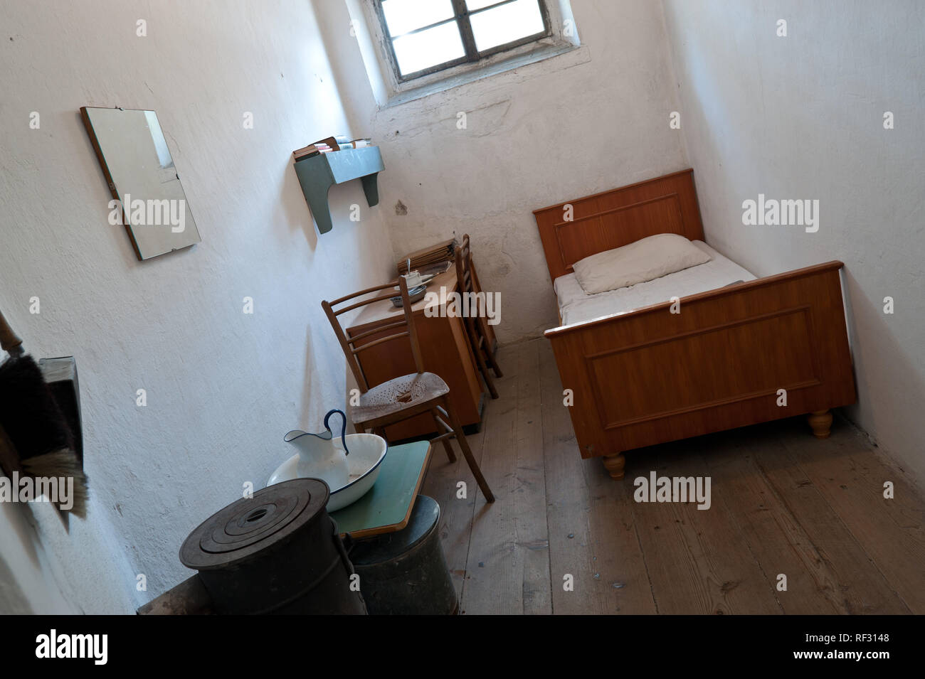 historische Gefängniszelle im ehemaligen Gericht Windischgarsten Stock Photo