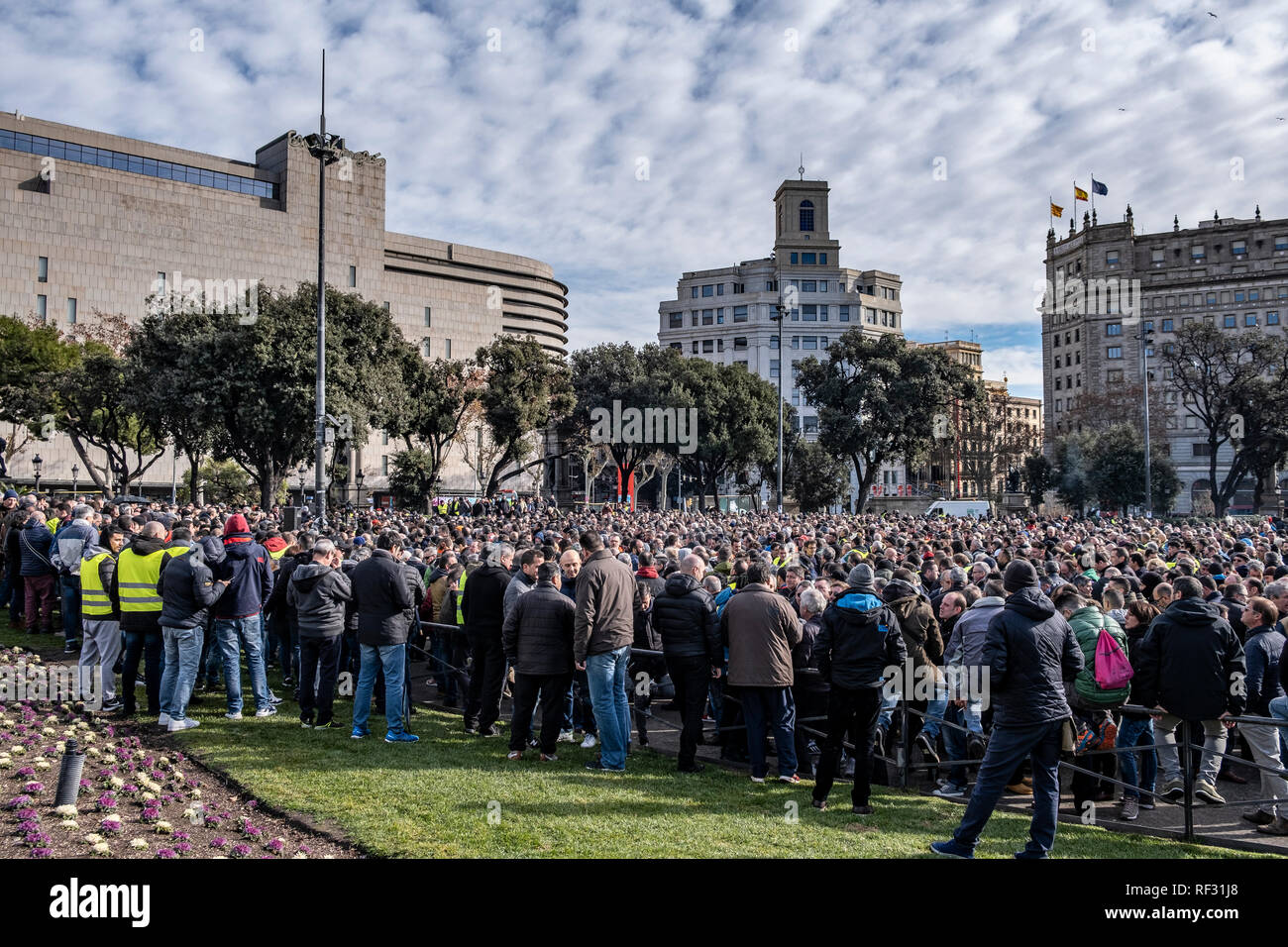 ... group large seen drivers of taxi assembly. The during the A