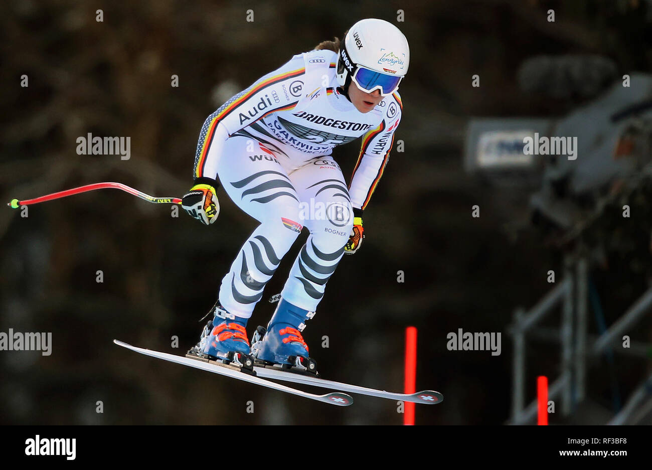 Garmisch Partenkirchen, Germany. 24th Jan, 2019. Alpine skiing, World Cup, downhill training, ladies. Michaela Wenig from Germany in action. Credit: Karl-Josef Hildenbrand/dpa/Alamy Live News Stock Photo