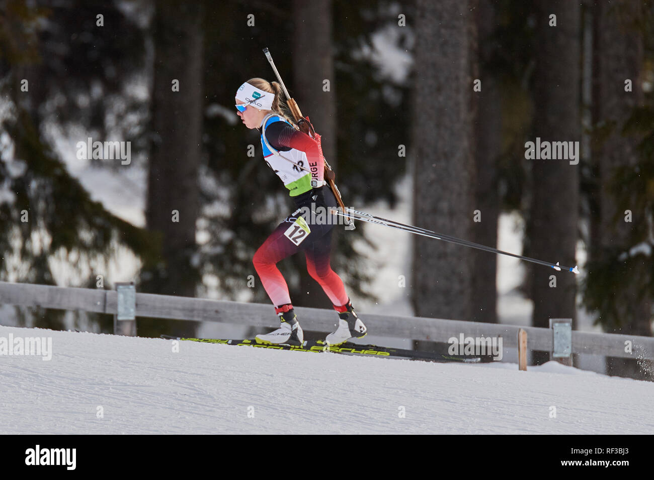 Lenzerheide, Switzerland, 24th January 2019. Karoline Erdal during the 2019  IBU Biathlon Cup Women 7.5 km Sprint competition in Lenzerheide Stock Photo  - Alamy