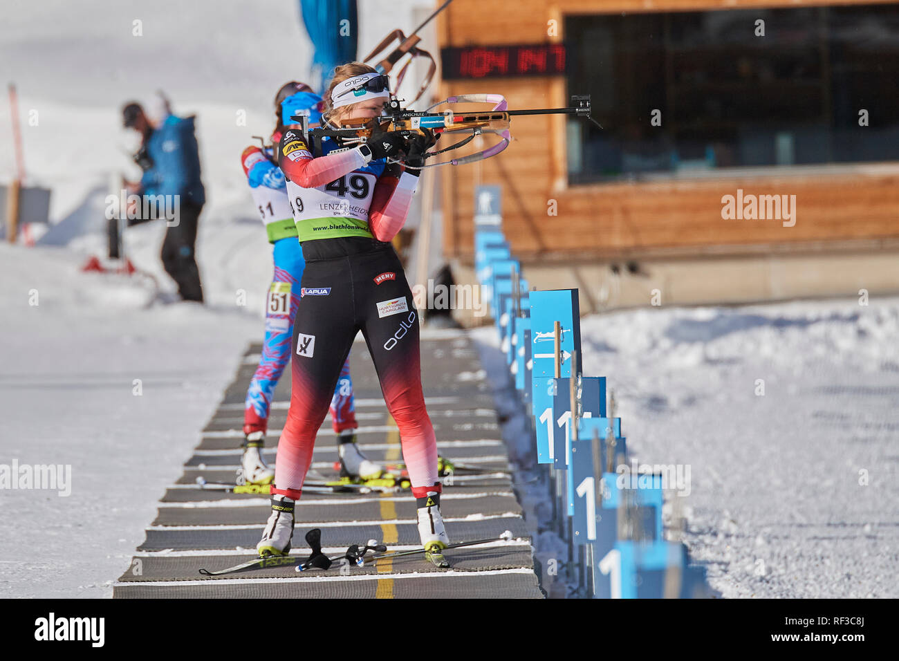 Lenzerheide, Switzerland. 24th Jan, 2019. Karoline Ofŵgstad Knotten during  the 2019 IBU Biathlon Cup Women 7.5 km Sprint competition in Lenzerheide.  Credit: Rolf Simeon/Alamy Live News Stock Photo - Alamy