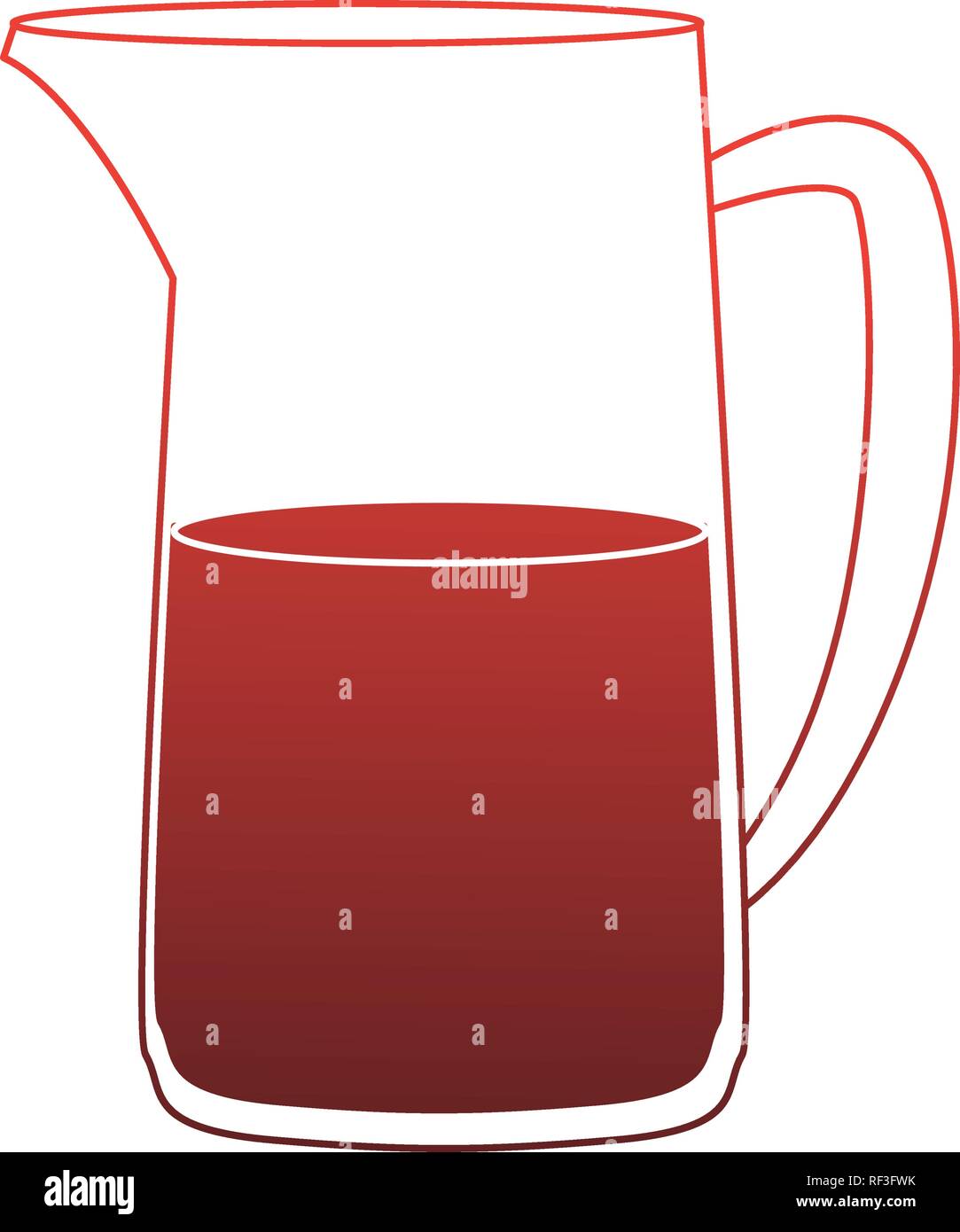Juice jar isolated red lines Stock Vector