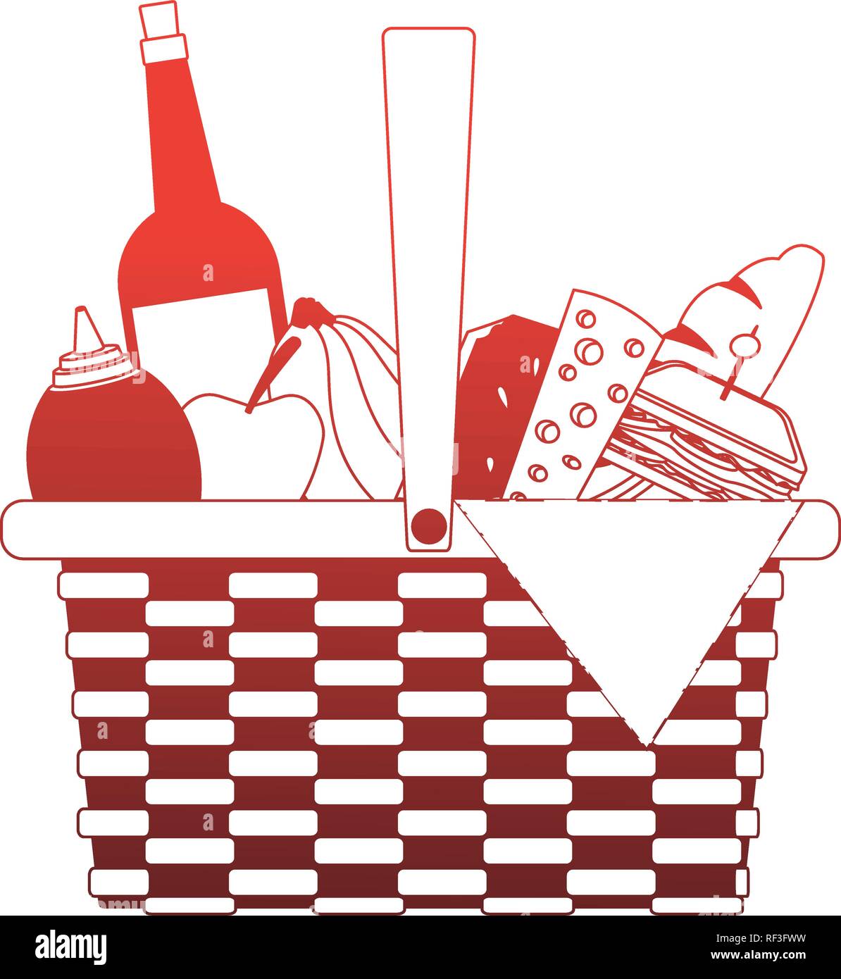 Full picnic basket red lines Stock Vector Image & Art - Alamy