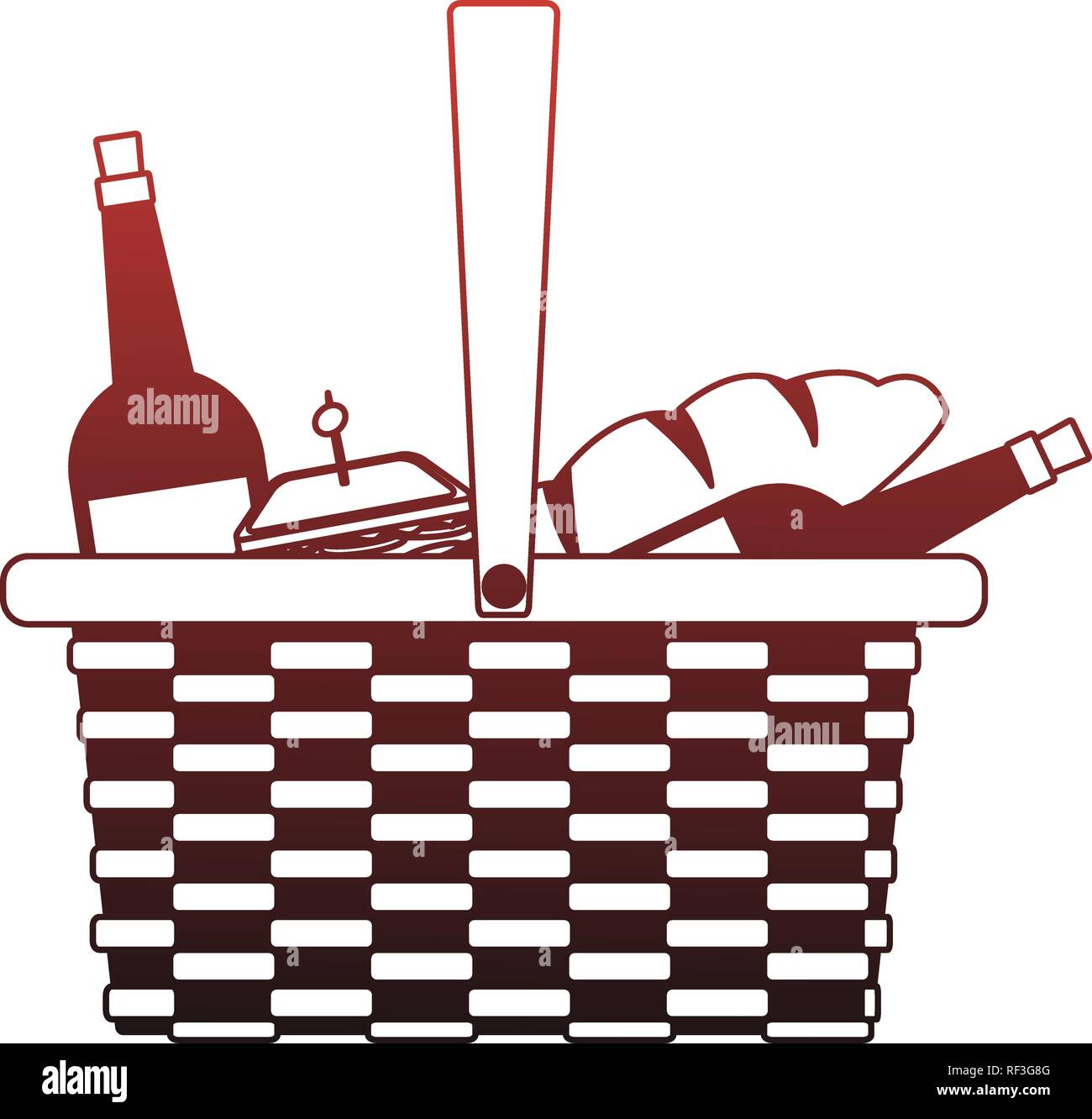 Picnic basket isolated red lines Stock Vector Image & Art - Alamy