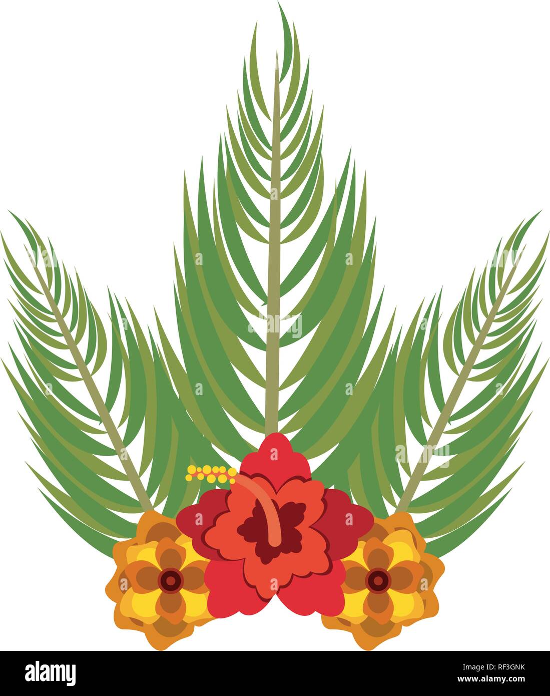 Flowers with leaves Stock Vector Image & Art - Alamy