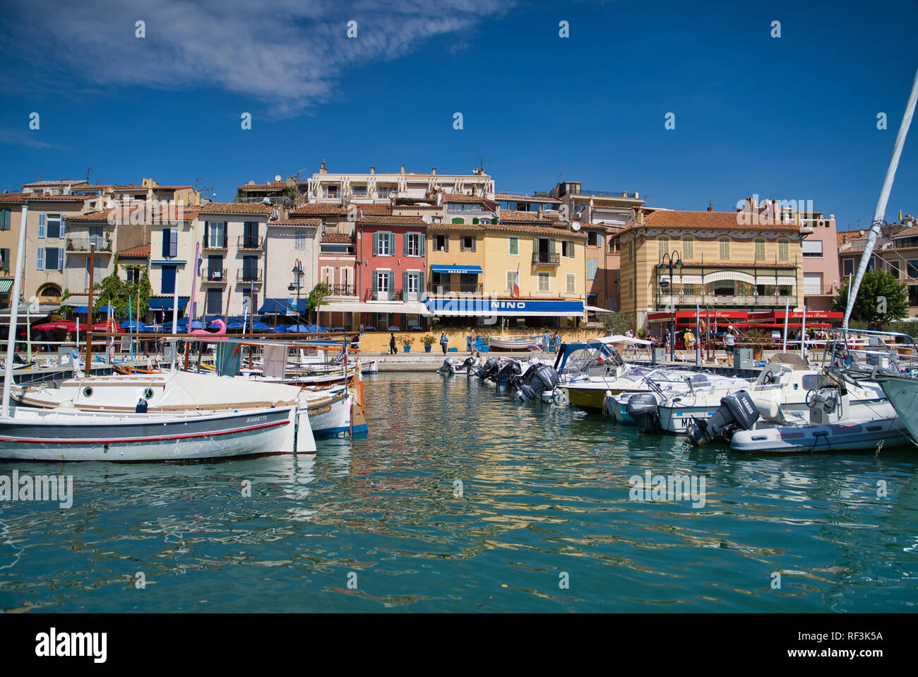 Cassis, France AUGUST 17, 2018 boats in Port de Cassis Stock Photo