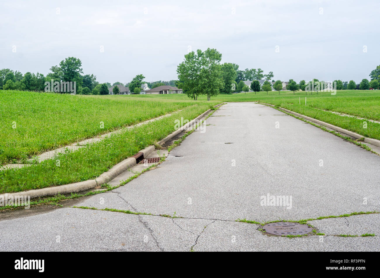 Uncompleted Coffee Creek subdivision in Northwest Indiana Stock Photo