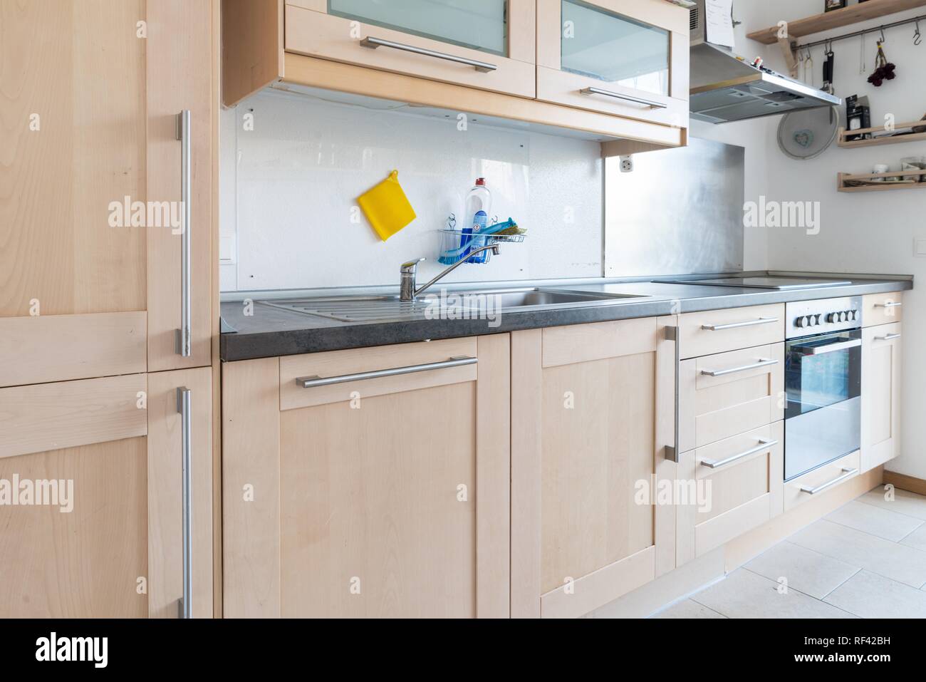 Fitted Kitchen In An Apartment With Electrical Appliances And