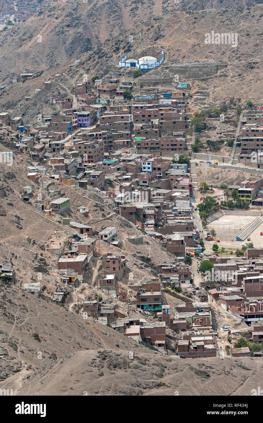 Poorer quarter in Lima, Peru Stock Photo