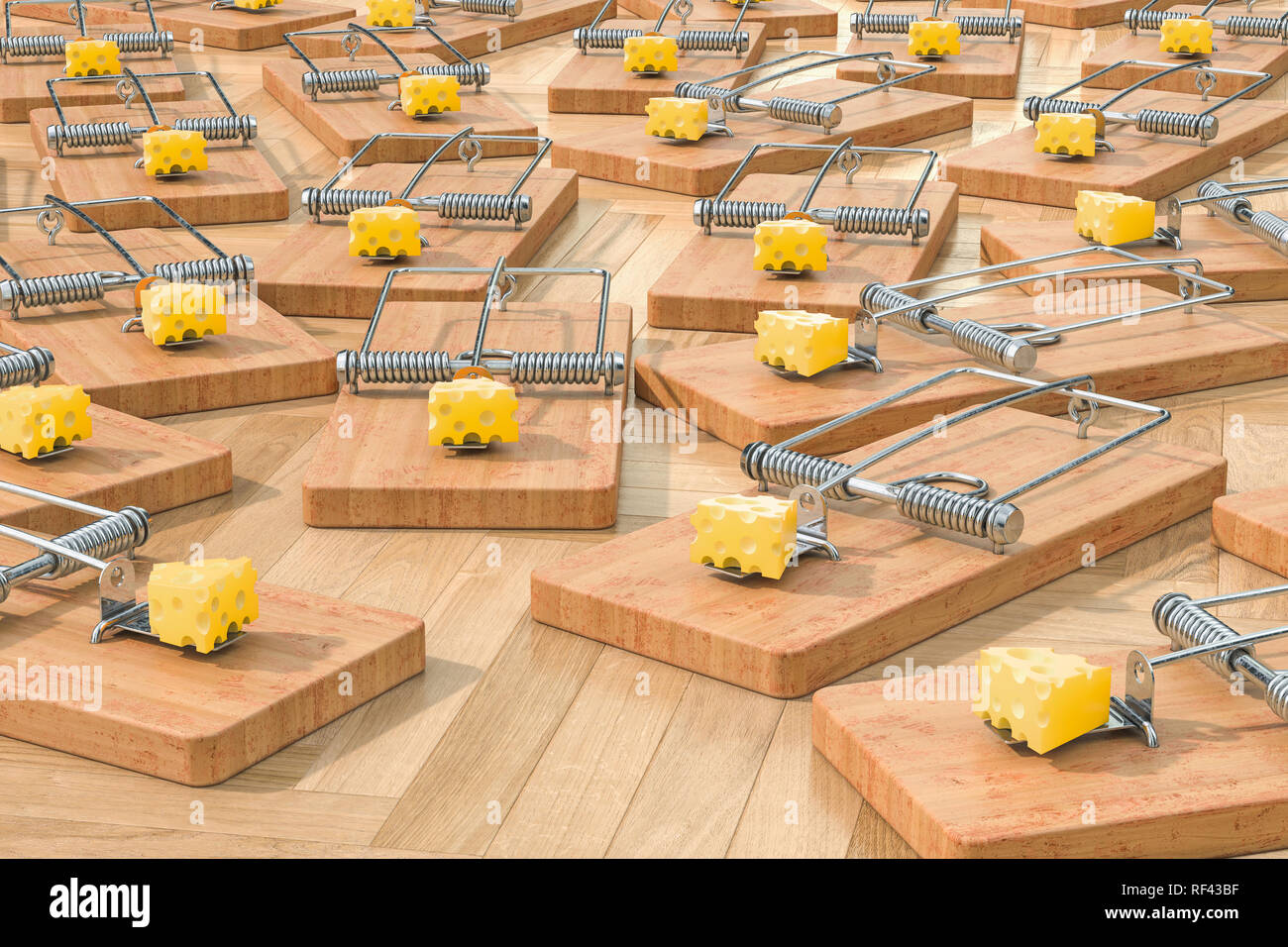 https://c8.alamy.com/comp/RF43BF/mouse-traps-with-cheese-on-the-floor-3d-rendering-RF43BF.jpg