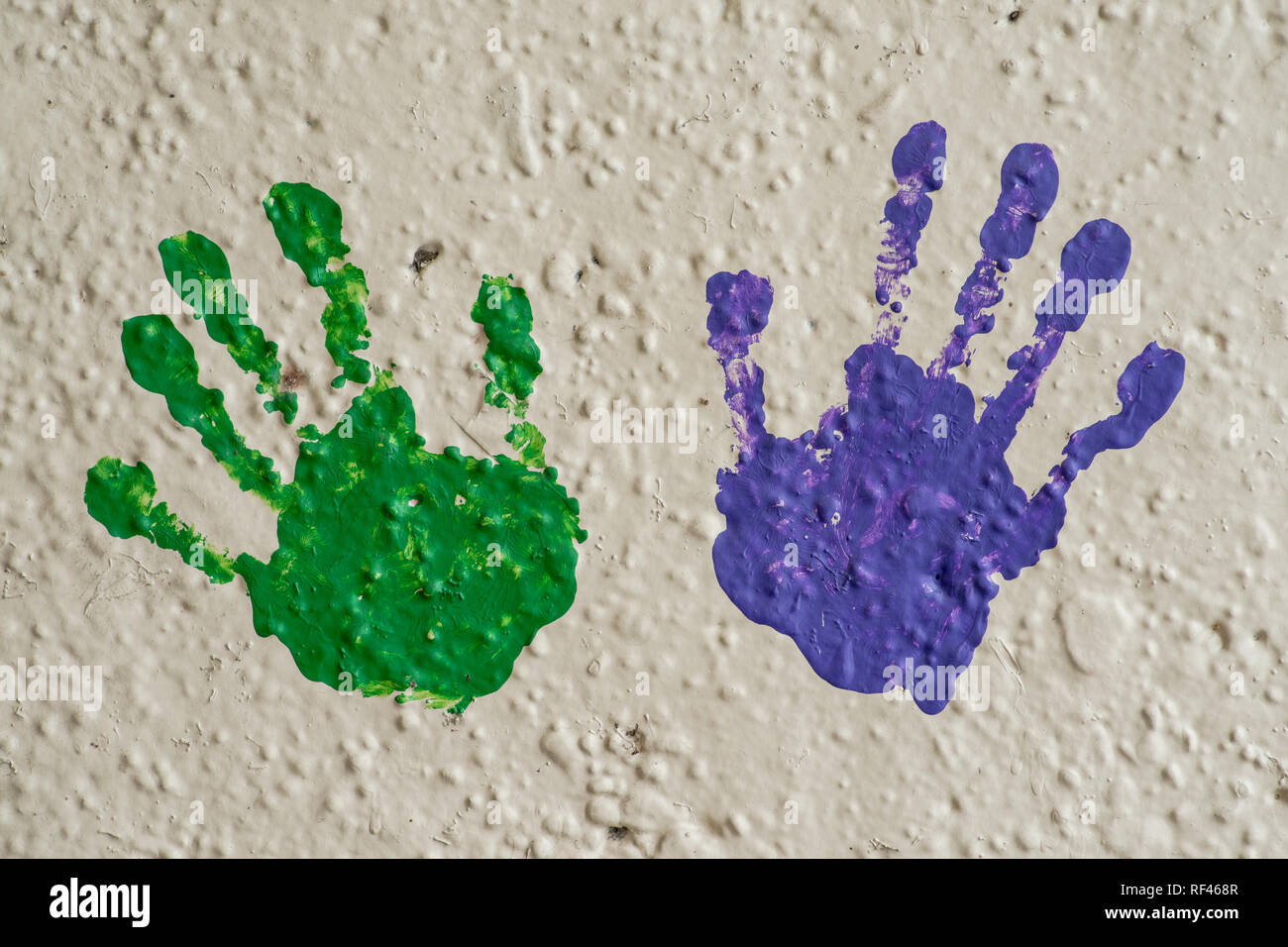 Hand prints concrete wall hi-res stock photography and images - Alamy