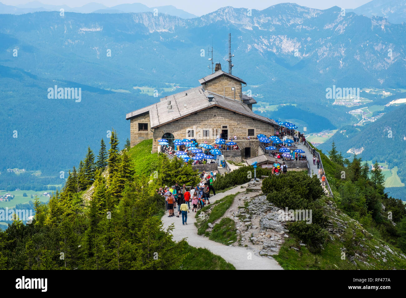 The Kehlsteinhaus or The Eagle's Nest, Obersalzburg, Berchtesgaden, Germany, Europe Stock Photo