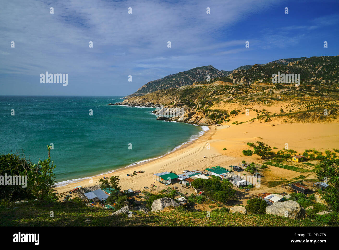 Sea and sand dunes view at Mui Dinh, Vietnam Stock Photo