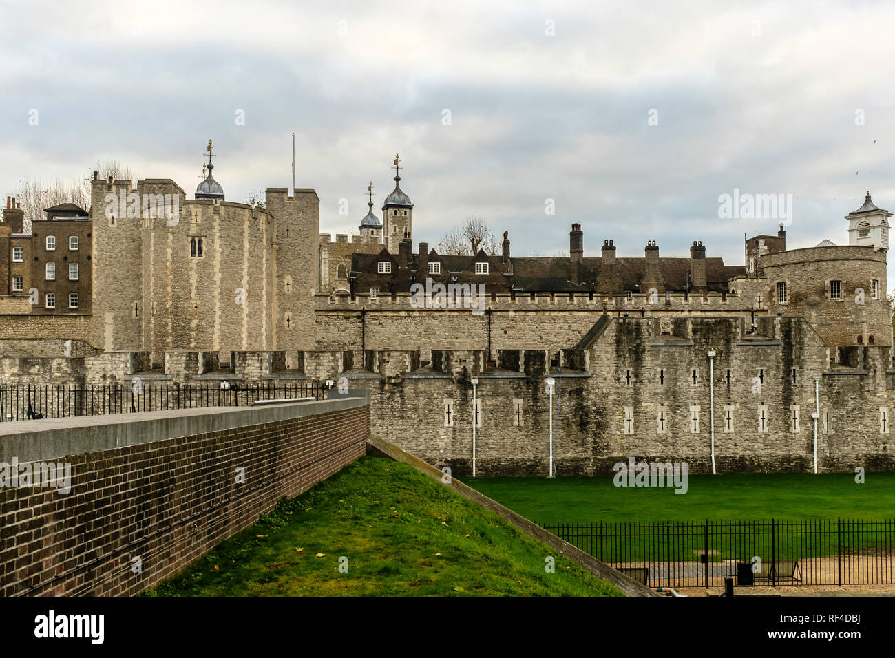tower of london in morning light, cloudscape Stock Photo