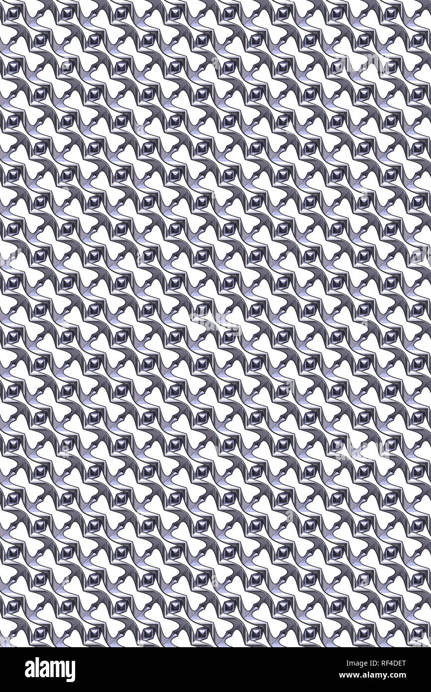 Seamless tileable metal decorative background pattern. Stock Photo