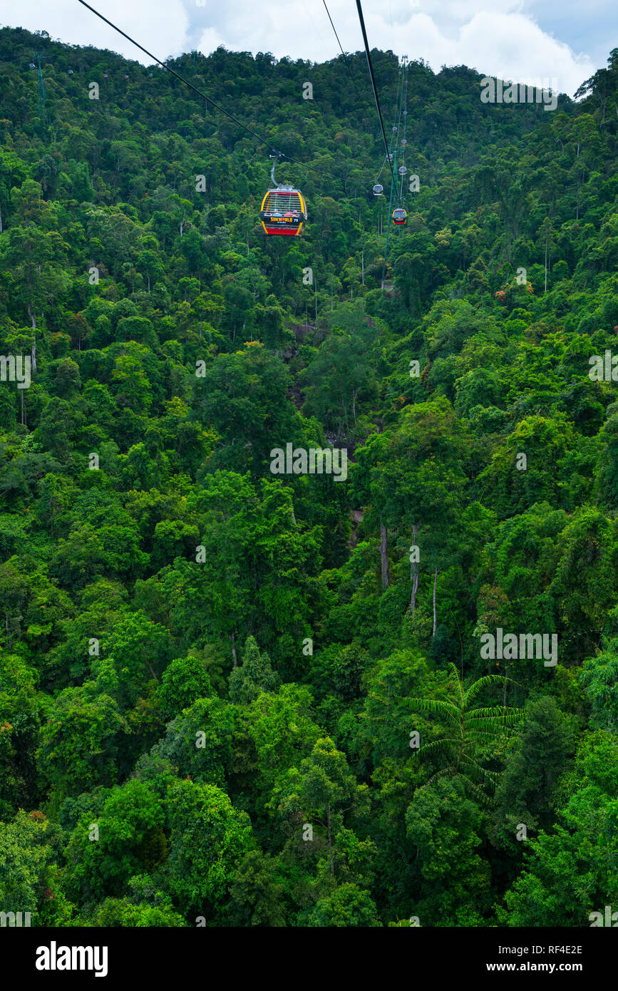 Cable Car, Jungle in Sun World Ba Na Hills, Danang, Vietnam, Asia Stock Photo