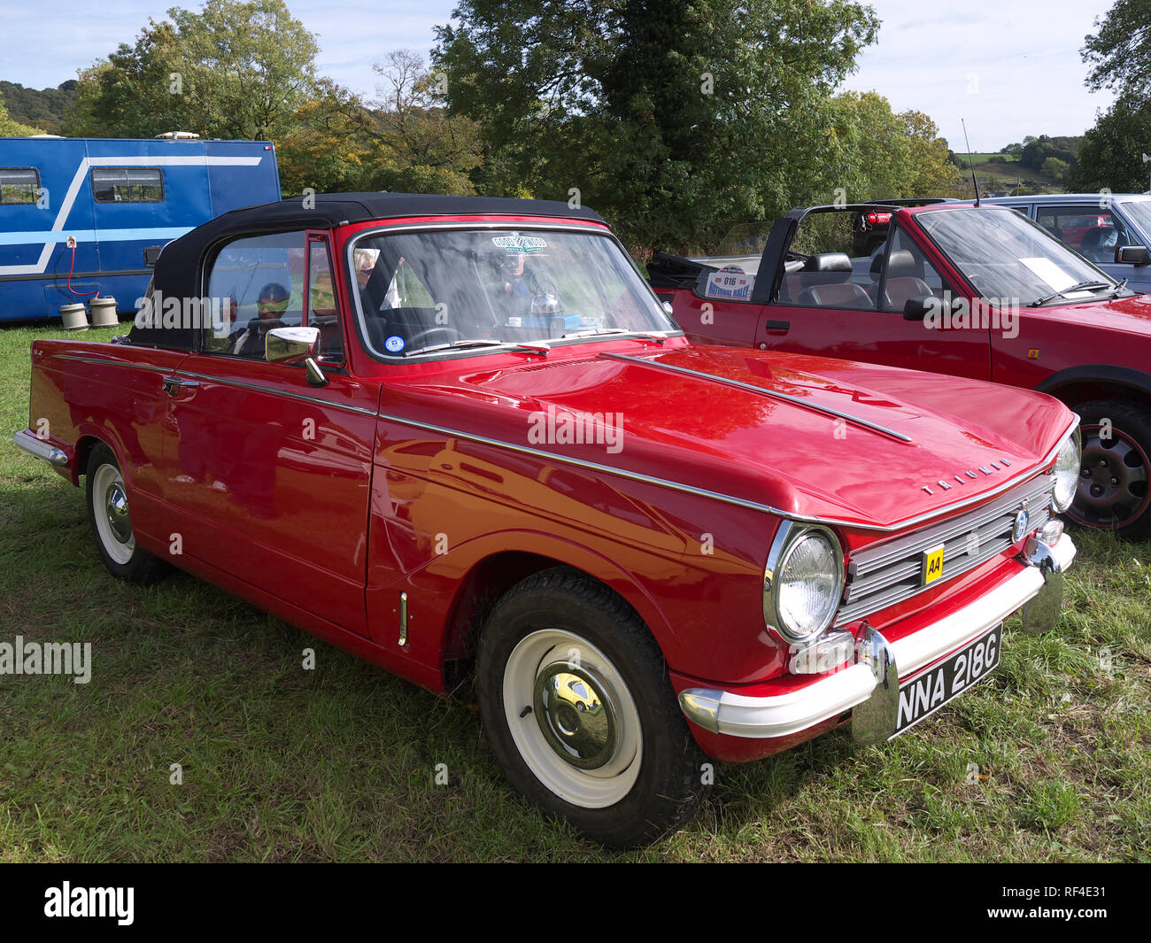 1968/69 classic Triumph Herald on display at Ashover Festival of Lights Stock Photo