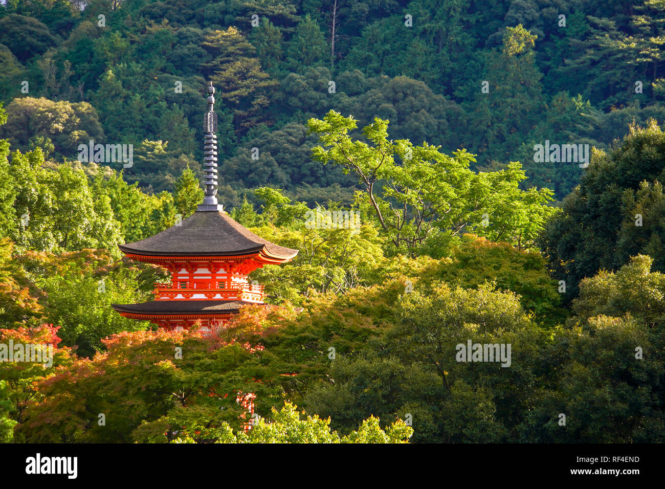 Kiyomizu-dera, officially Otowa-san Kiyomizu-dera, is an independent Buddhist temple in eastern Kyoto, Japan Stock Photo