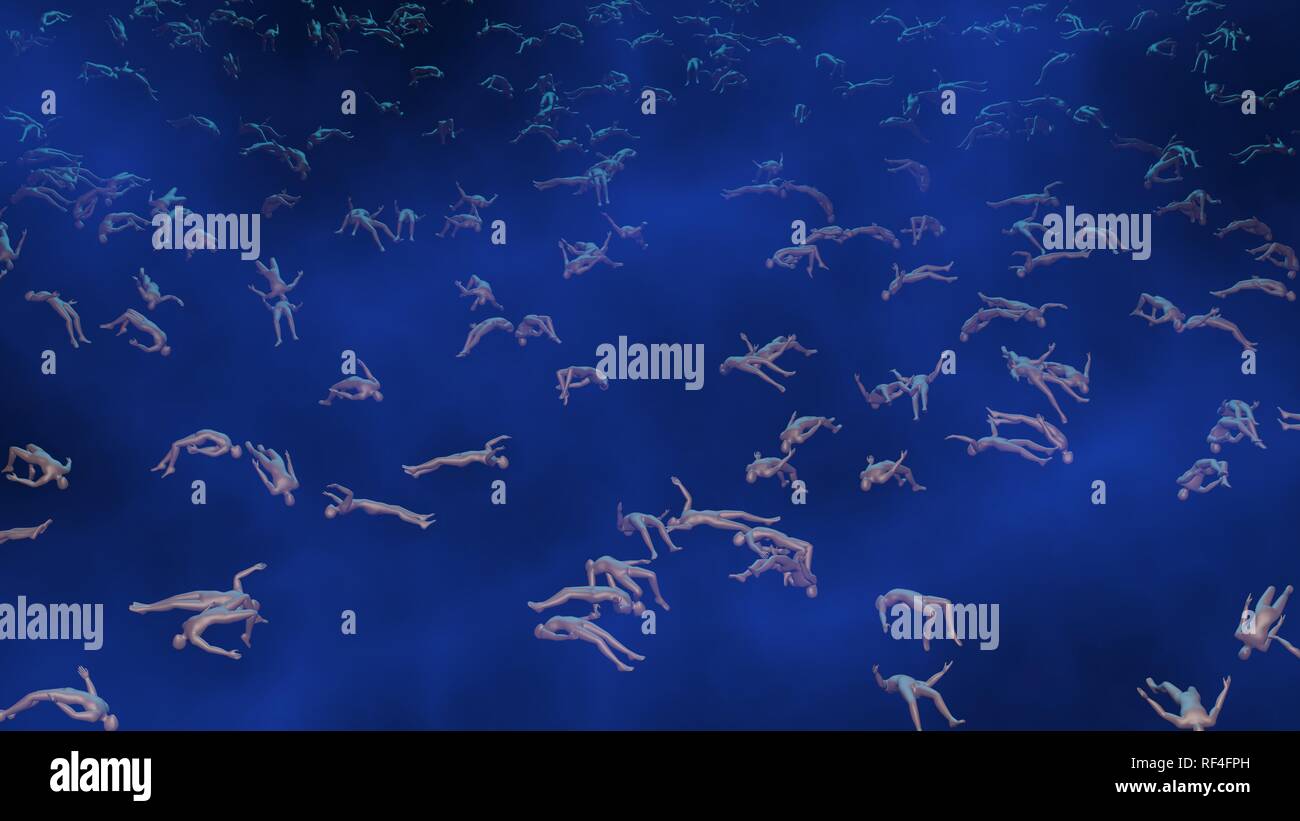 People floating in space. Cadavers, dead bodies in outer space. 3d  rendering Stock Photo - Alamy