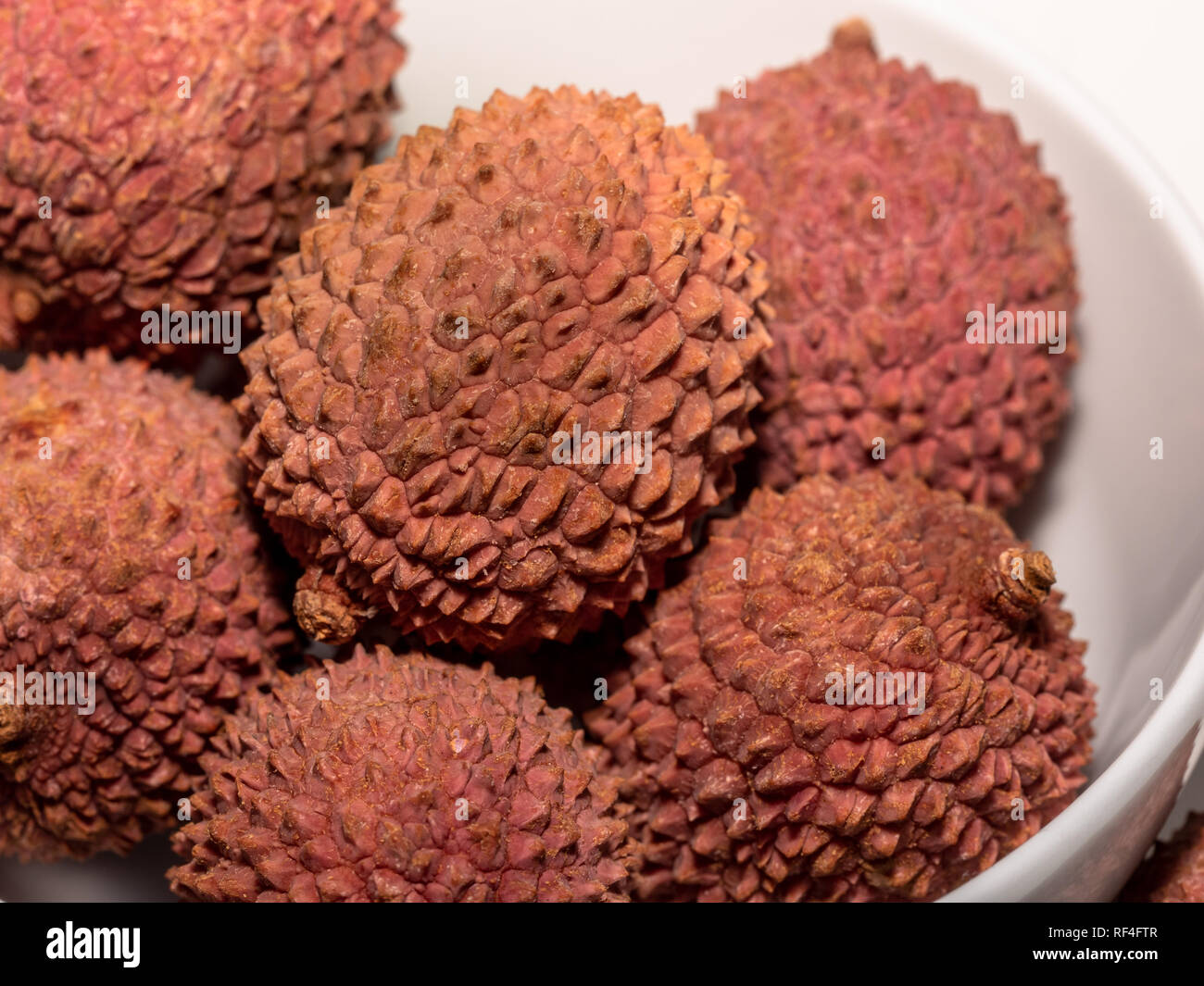 Several Lychee fruits detail shot Stock Photo