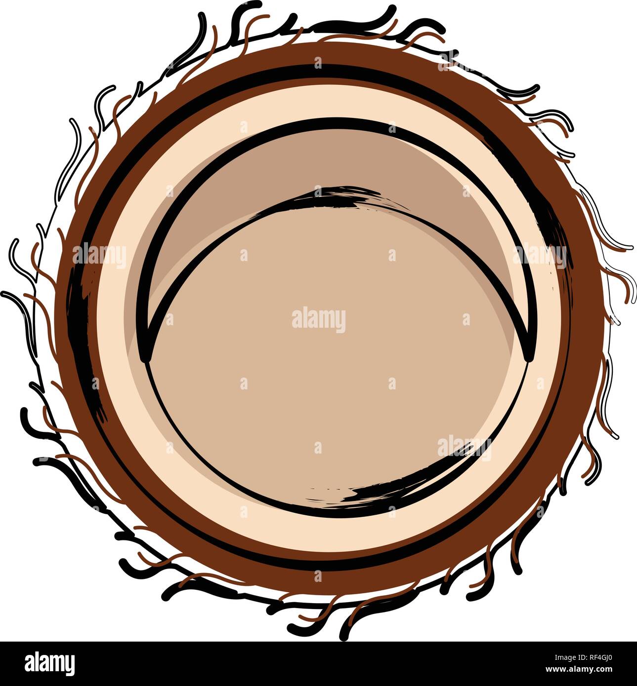 Sketch of a front view of a cut coconut Stock Vector Image & Art - Alamy