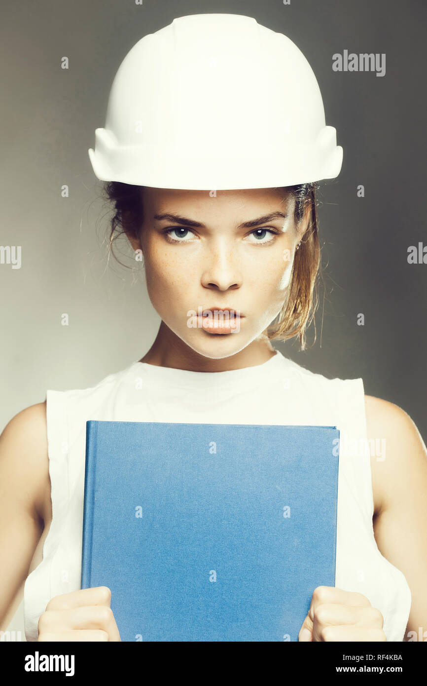 Young woman forewoman engineer Stock Photo