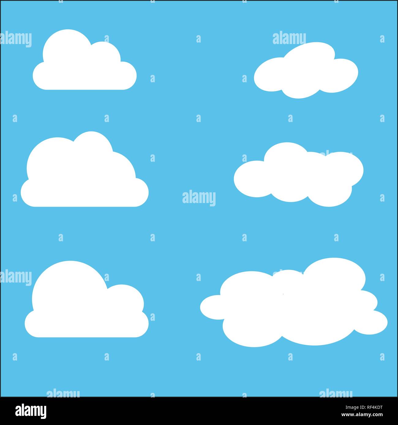 Set of Cloud Icons in trendy flat style isolated on blue background ...