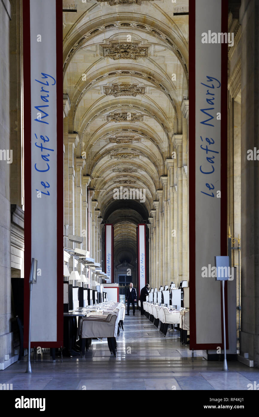 Café marly - Le Louvre - Paris - France Stock Photo