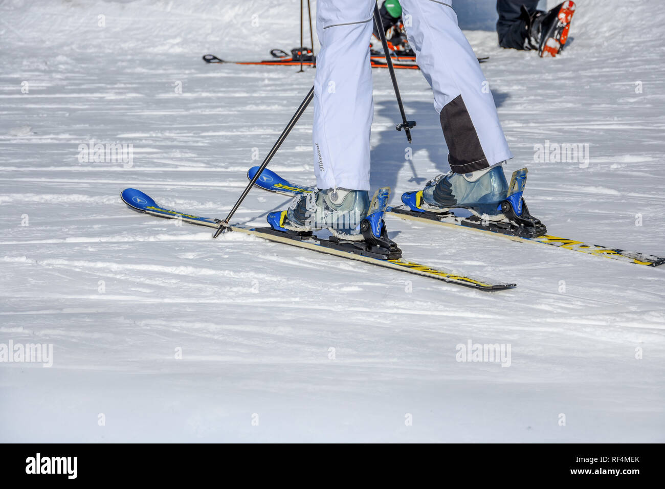 HOHE MUT ALM, OBERGURGL February 20, Man on ski in the top mountain on February 20, 2017 in Obergurgl, Austria Stock Photo