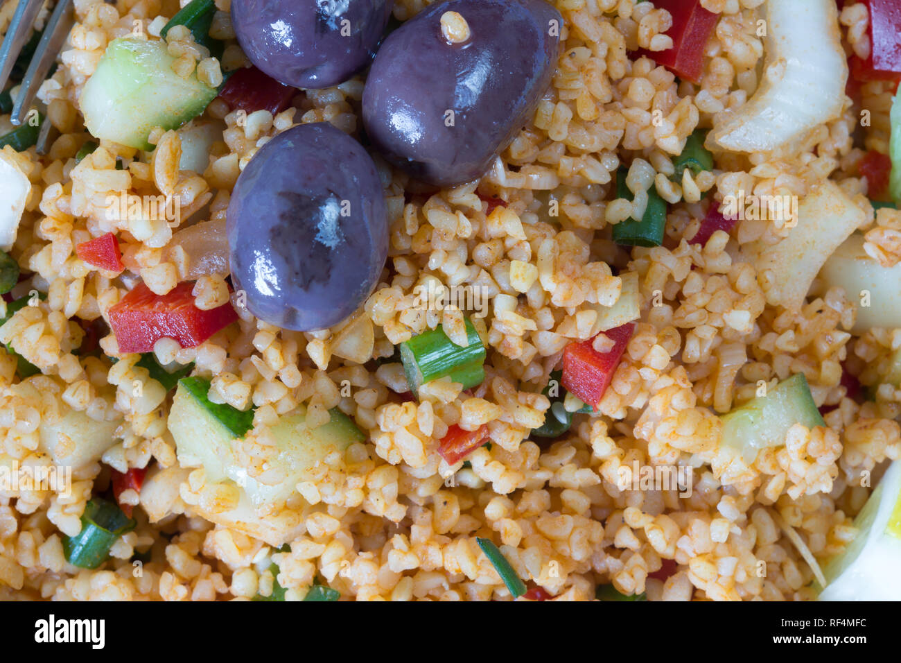 Kisir, Traditional Turkish salad consisting of Bulgar wheat, Diced ...
