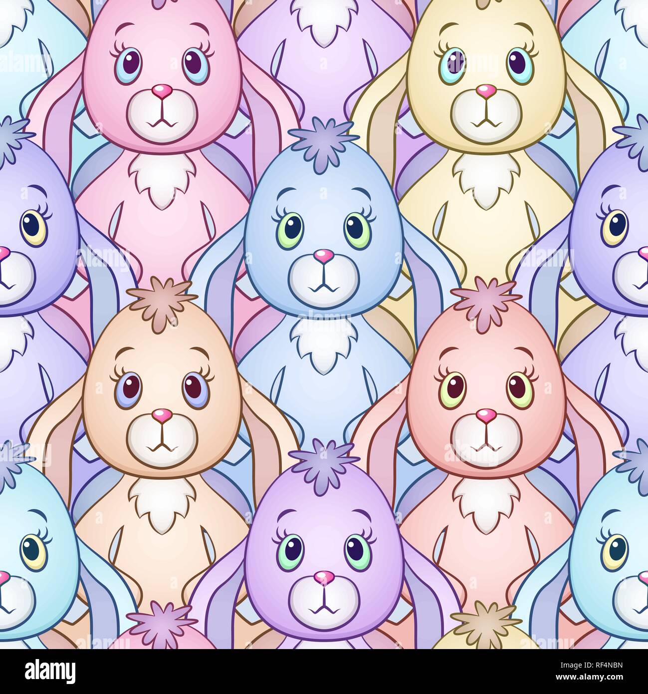 Rabbits, Seamless Background Stock Vector
