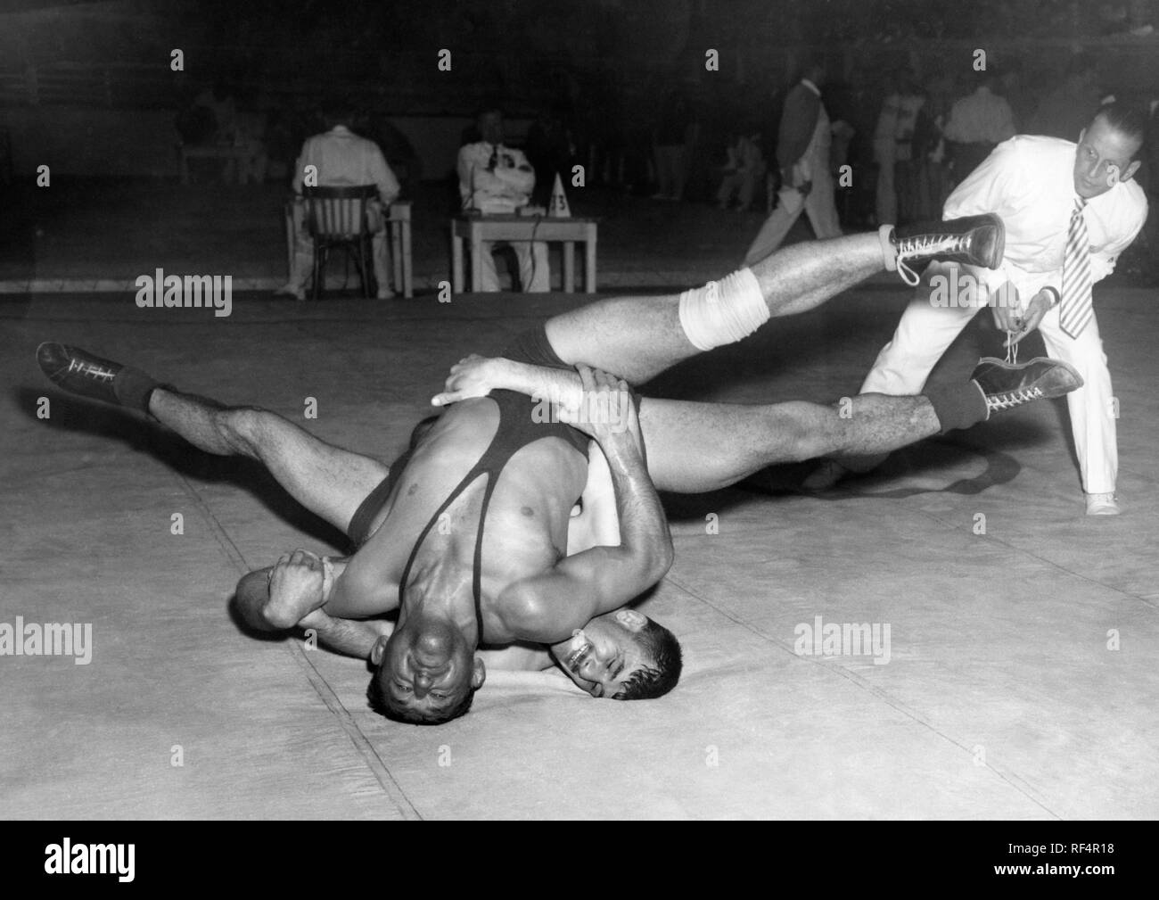 greco roman wrestling, kartoziga-nemeti, 1953 Stock Photo