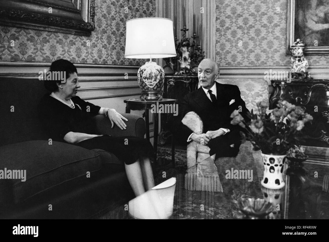 antonio segni president of republic with his wife, 1963 Stock Photo
