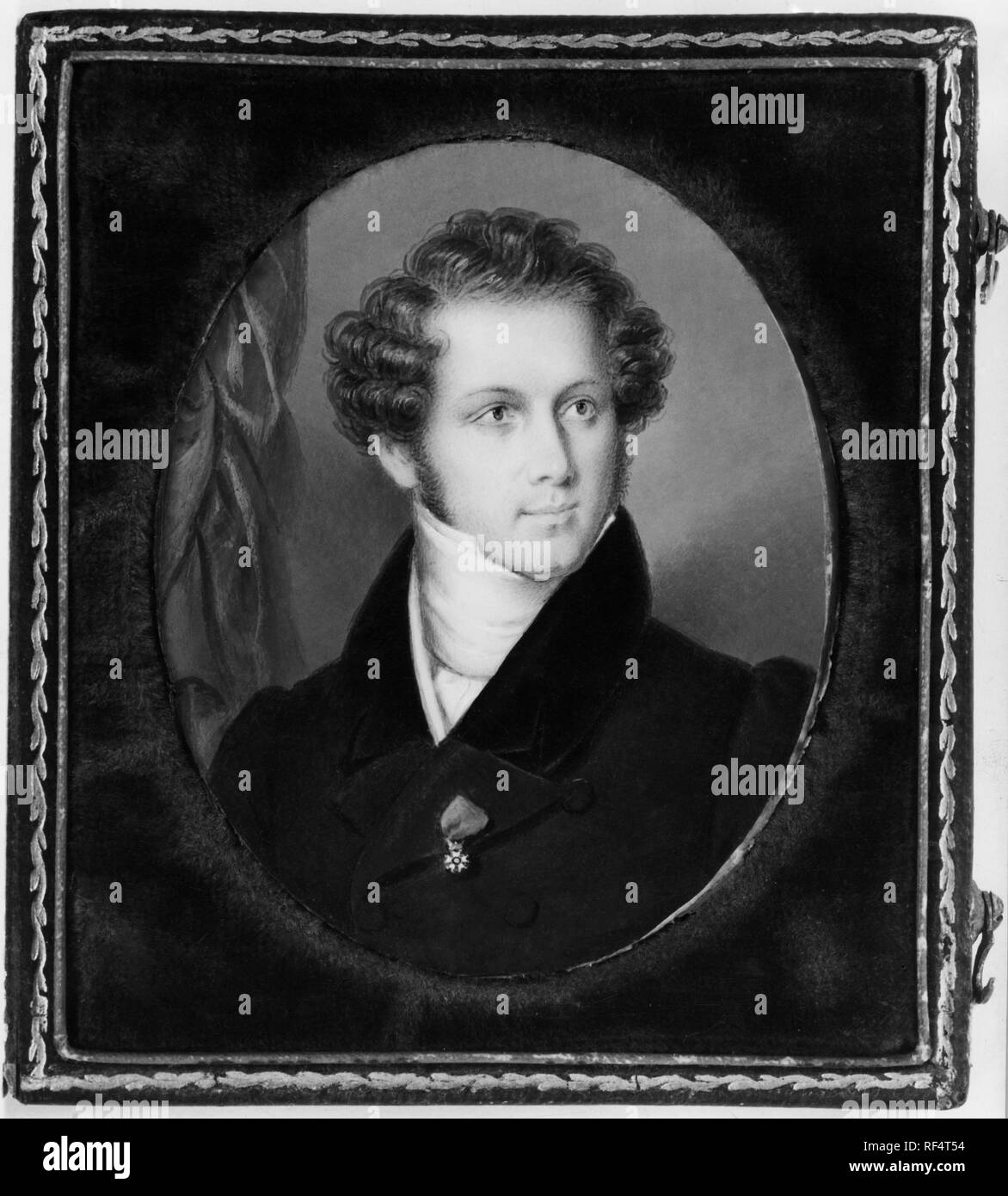 frederic millet miniature of vincenzo bellini, 1830 Stock Photo