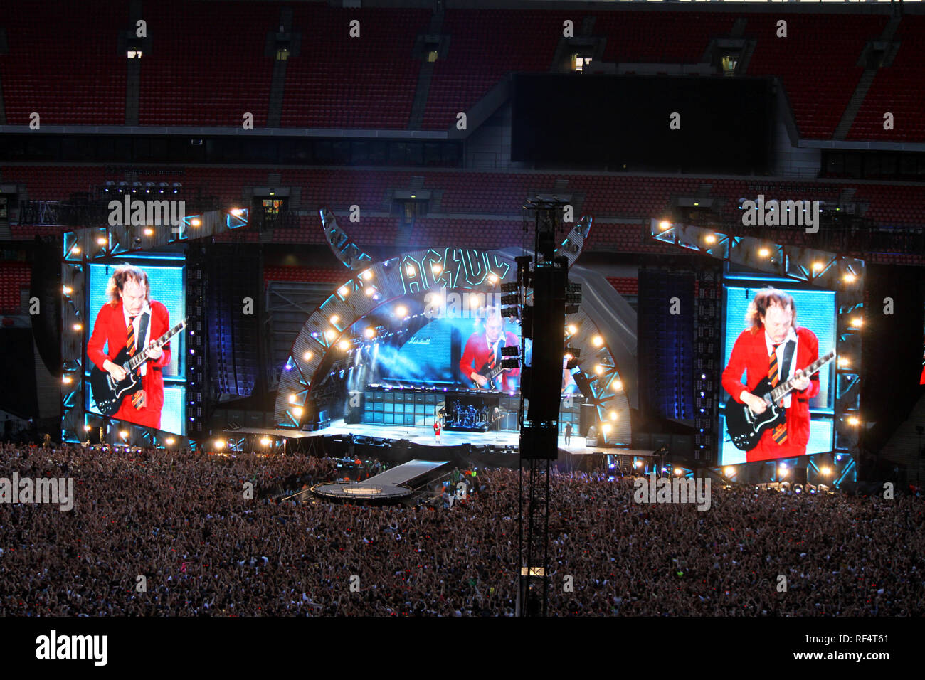AC/DC playing live at Wembley Stadium on the 4th July 2015 Stock Photo