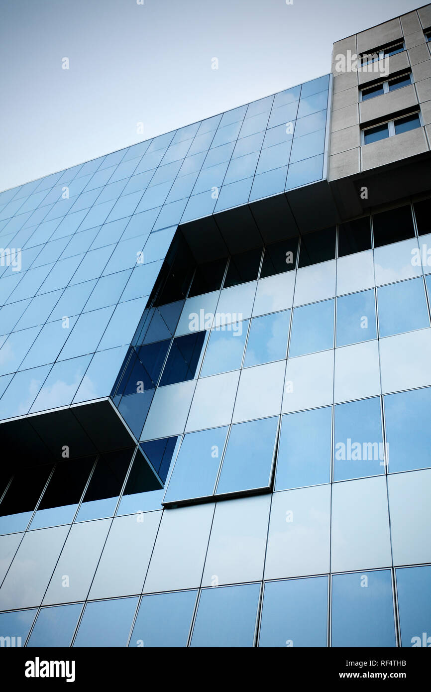 Surface of modern blue building Stock Photo - Alamy