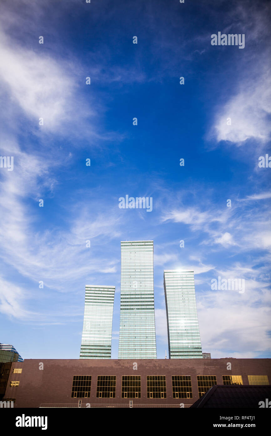 Color image of some modern office buildings and a cloudy sky Stock ...