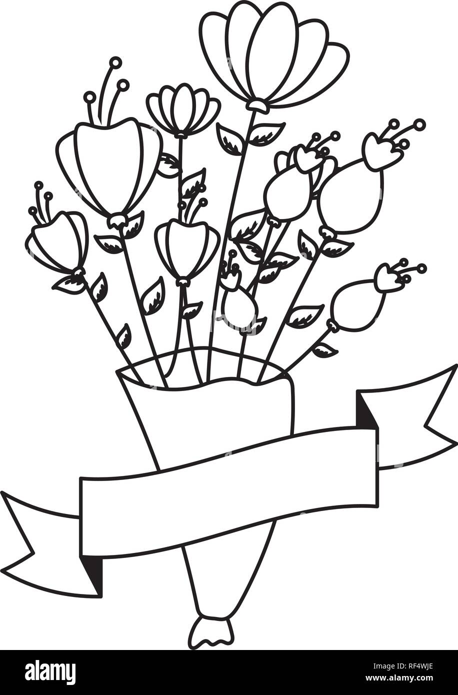 bouquet flowers ornament Stock Vector Image & Art - Alamy