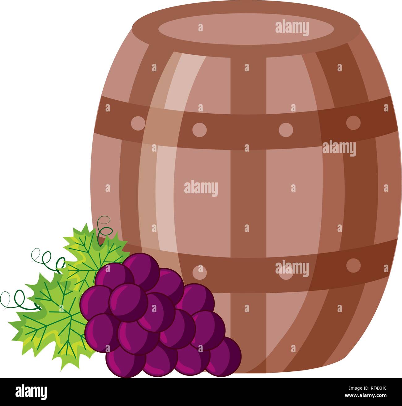 wooden barrel bunch fresh grapes Stock Vector Image & Art - Alamy