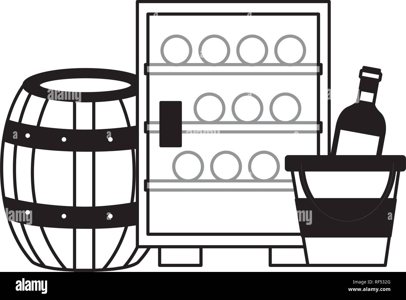 refrigerator wine bottles ice bucket Stock Vector Image & Art Alamy