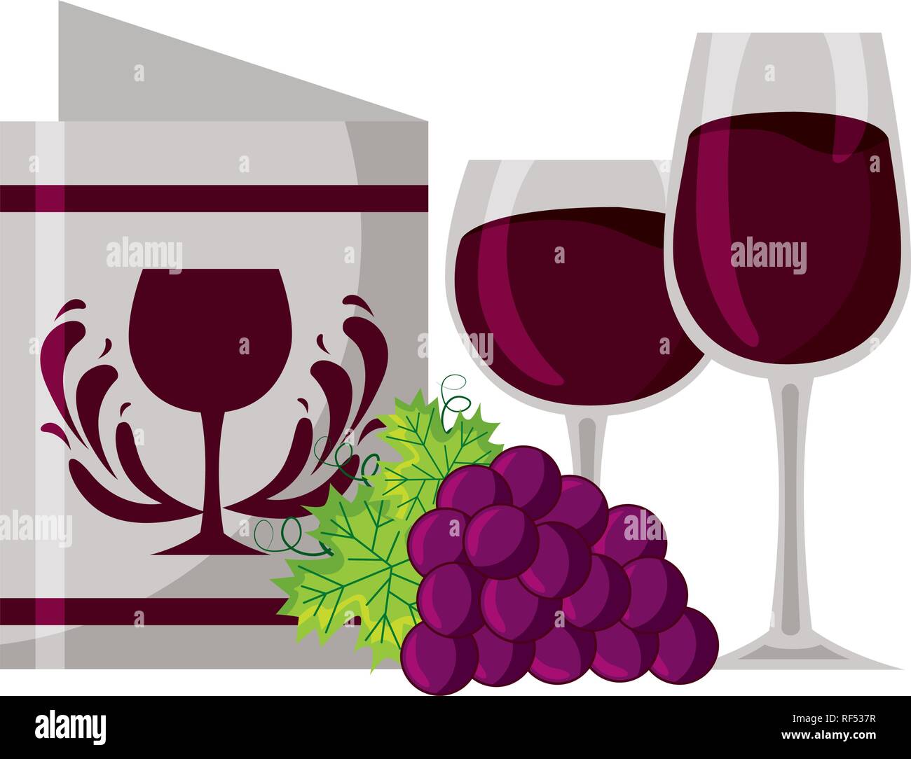 wine glass cups grapes and restaurant menu Stock Vector Image & Art Alamy