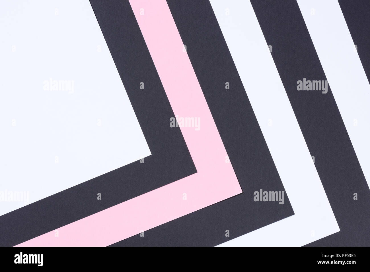 minimalistic modern white, pink and black abstract background with copy