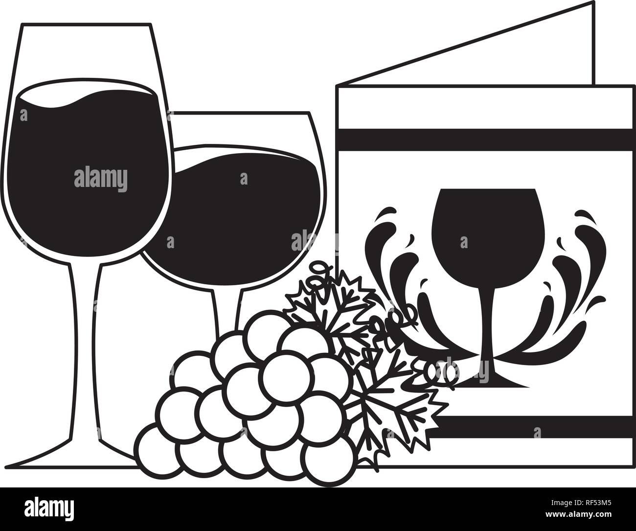wine glass cups grapes and restaurant menu Stock Vector Image & Art Alamy