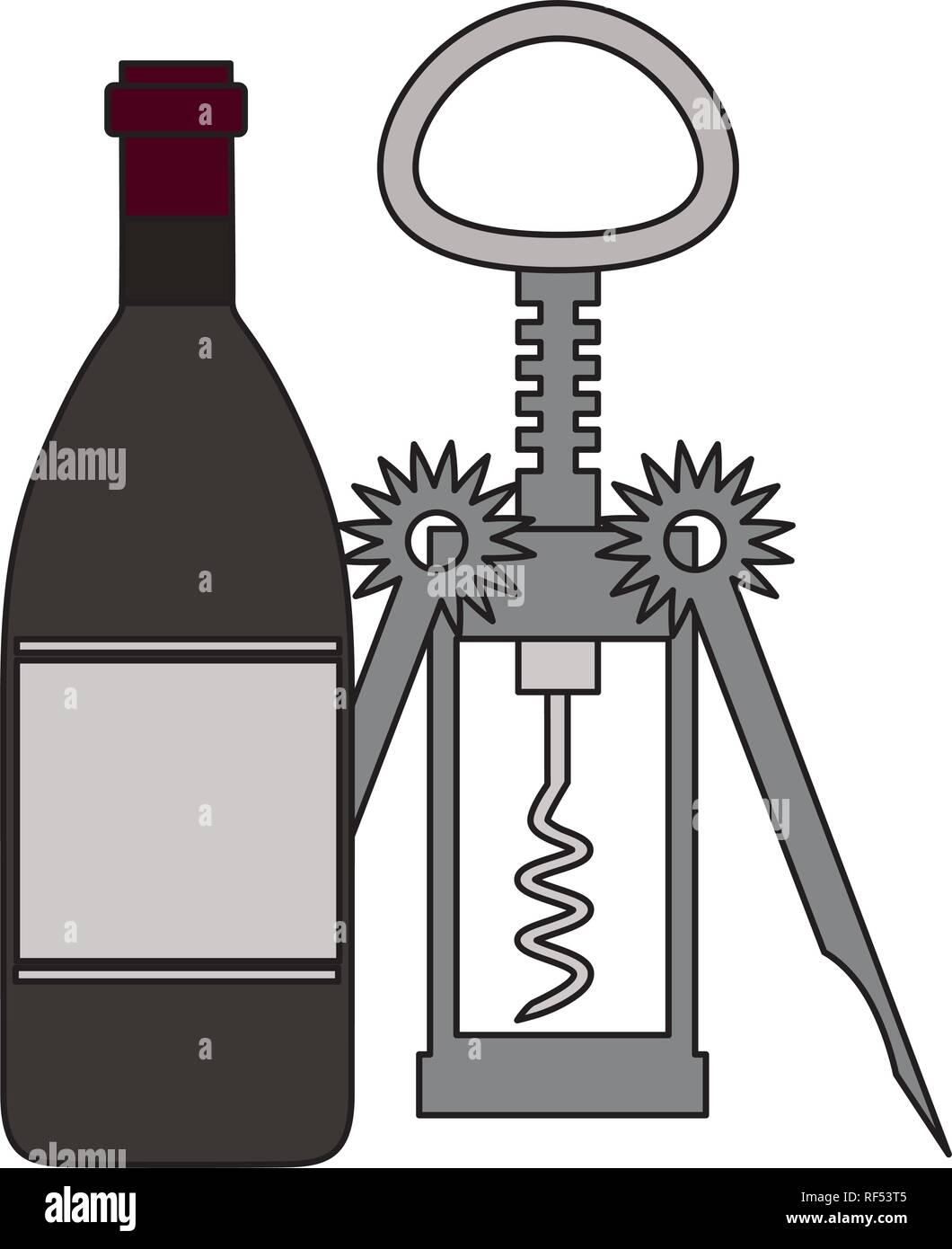 wine bottle corkscrew Stock Vector Image & Art - Alamy