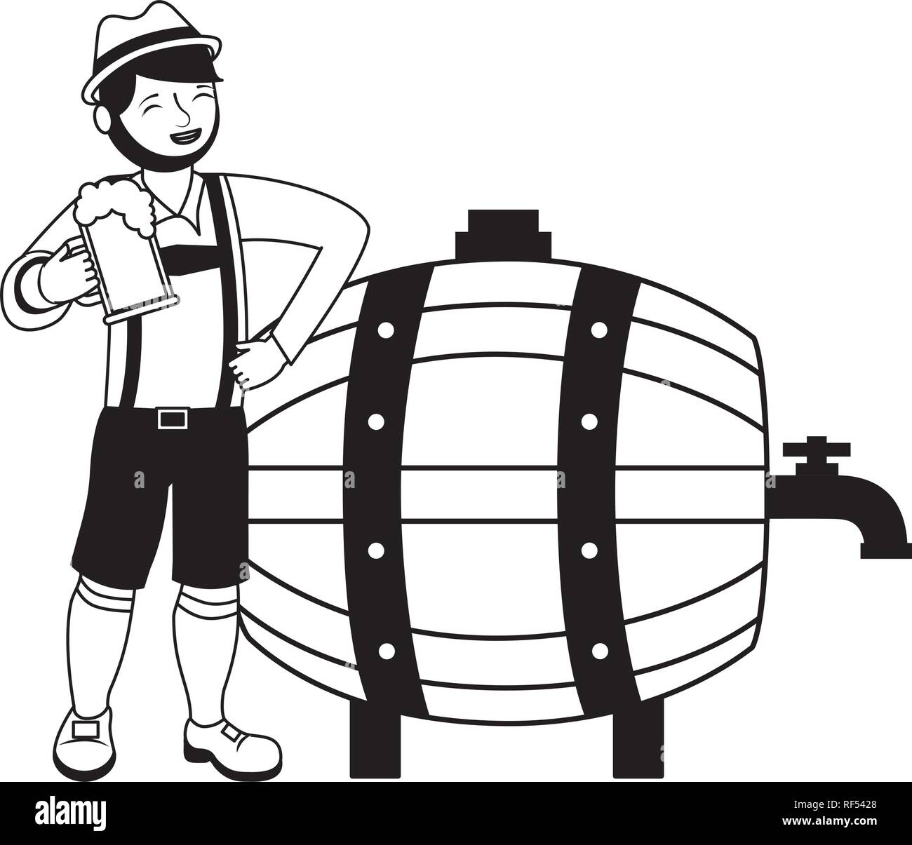 bavarian man with beers barrel Stock Vector Image & Art Alamy