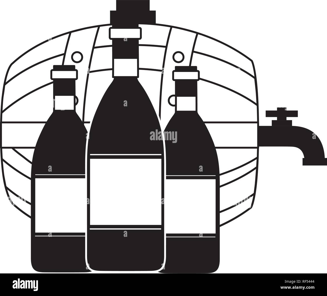 wine barrel and three bottles Stock Vector Image & Art Alamy