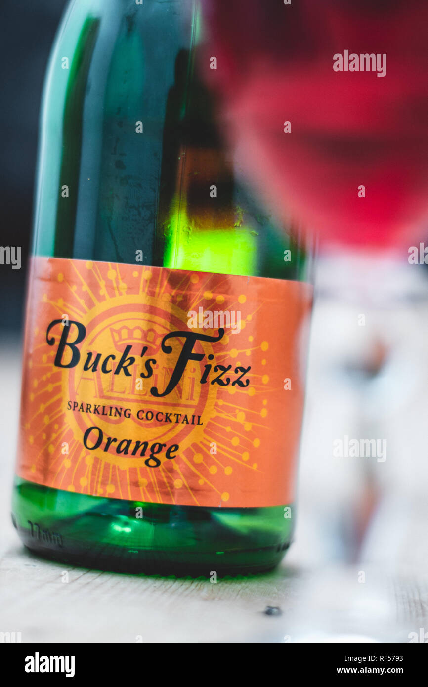 Buck's Fizz at Christmas. Nice welcoming, warm colours. Stock Photo