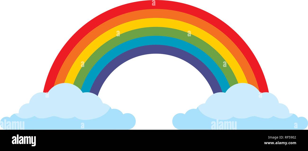 clouds and rainbow scene Stock Vector Image & Art - Alamy
