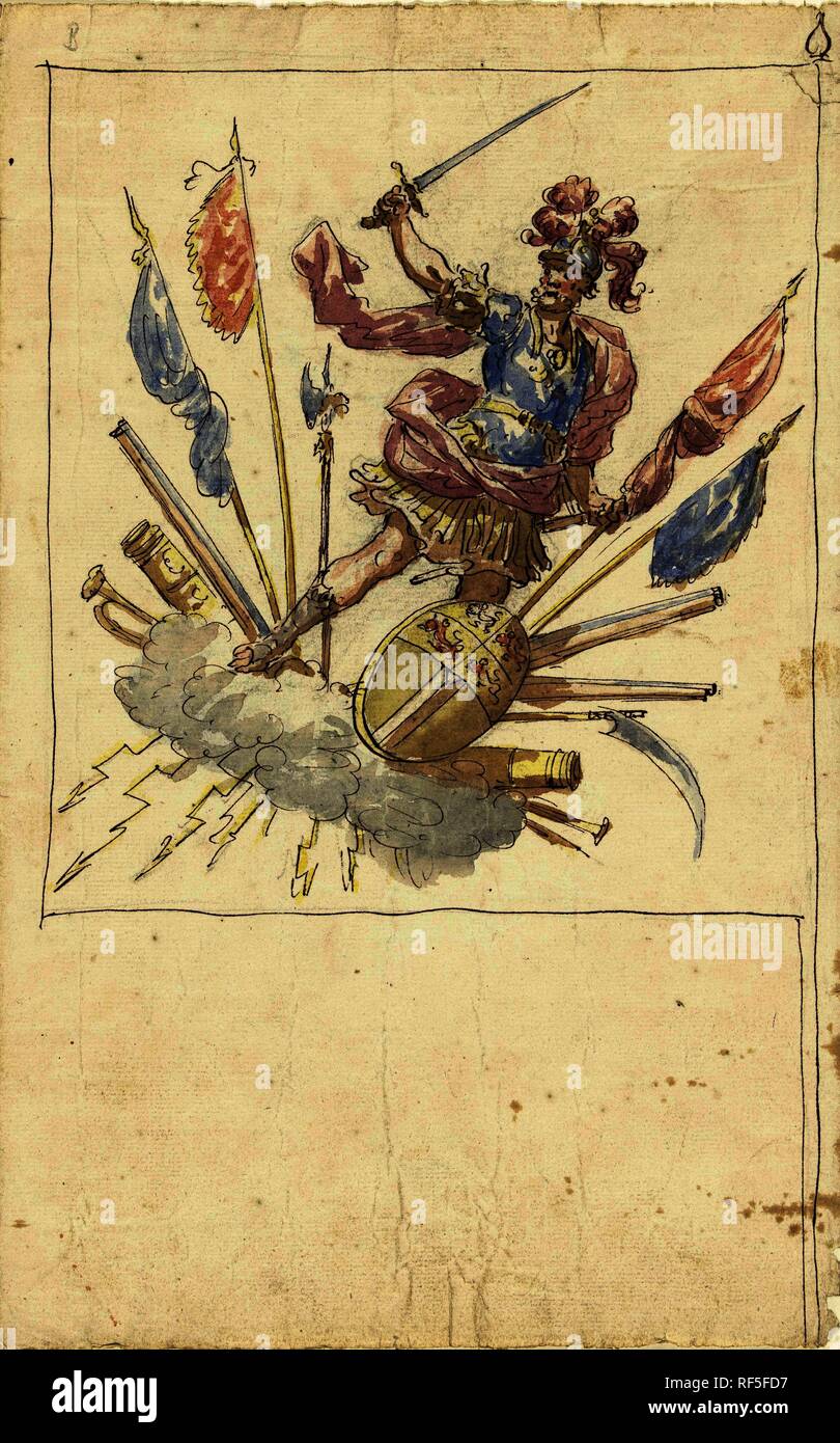 Design For A Banner With Mars Weaponry And The Weapon Of